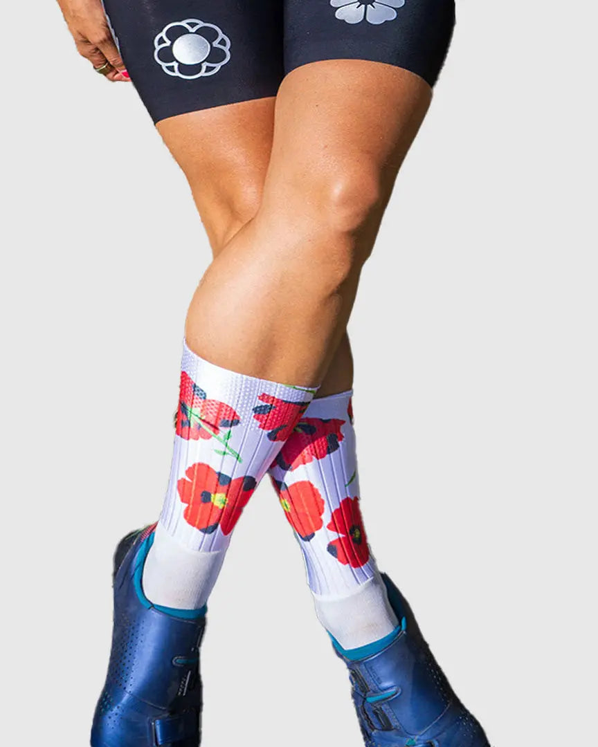 Red Poppies Aero Socks - Ostroy