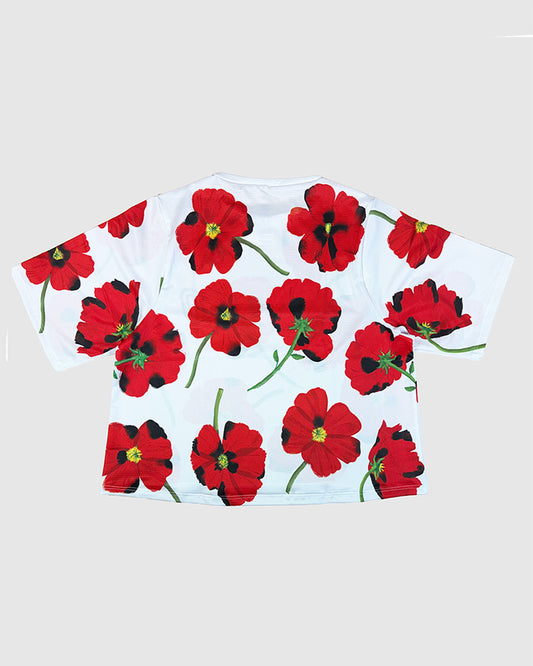 Red Poppies Women's Crop